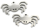 2pc 12x25mm Stainless Steel Laser-Cut Spider Charms