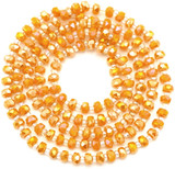 Approx. 24" Strand 4x2mm Crystal Faceted Rondelle Beads, Goldenrod AB