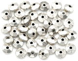 10 Grams (About 38pc) 6x3mm Faceted Flat Bicone Spacer Beads, Antique Silver