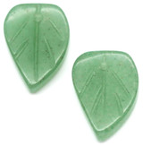 2pc Approx. 14.5x10mm Green Aventurine Leaf Pendants