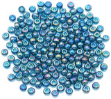 10-Gram Bag of Miyuki TOHO Round 6/0 Glass Seed Beads, Transparent-Rainbow Teal