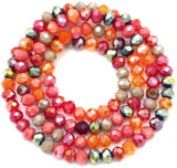 Approx. 13" Strand 4x3mm Crystal Faceted Rondelle Beads, Autumn Forest Mix