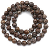 Approx. 14.5" Strand 6mm Brown Snowflake Jasper Round Beads