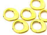 6pc 20x21mm  Wavy Flat Donut Bead Frame, Antique Gold