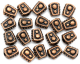 20pc 6x5mm Textured Trapezoid Spacer Beads, Antique Copper