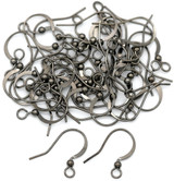 40pc 15mm Nickel-Free Brass French Hook Earwires, Gunmetal