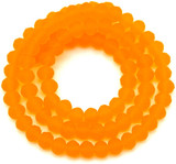 Approx. 16" Strand 6x4mm Crystal Faceted Rondelle Beads, Matte Orange