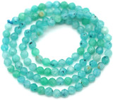 Approx. 15" Strand 3mm Amazonite Faceted Round Beads