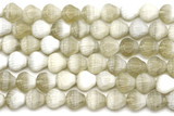 4.7" Strand (About 14pcs) 9mm Czech Pressed Glass Scallop Shell Beads, Gray & White Swirl