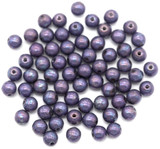 Approx. 5-Gram Bag of 4mm Czech Pressed Glass Druk Round Beads, Alabaster w/Nebula