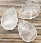 Approx. 25x18mm Quartz Crystal Teardrop Pendant (See Photos for Variation)