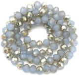 Approx. 16" Strand 6x4mm Crystal Rondelle Beads, Cornflower Jade Champagne