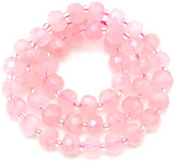 Approx. 15.5" Strand 8x6mm Faceted Rose Quartz Fancy Rondelle Beads