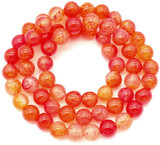 Approx. 14.5" Strand 6mm Dragon Veins Agate (Dyed/Heated) Round Beads, Autumn Sunset