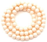 Approx. 15" Strand 6mm Glass Round Beads, Opaque Apricot AB