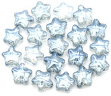 20pc 8mm Pressed Glass Star Beads, Steel Blue Shimmer