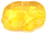 23x16mm Czech Pressed Glass Elephant Beads, Transparent Yellow