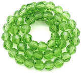 Approx. 9.75" Strand 6mm Crystal Faceted Round Beads, Olivine