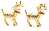 2pc 19x16mm 18k Gold-Plated Brass Reindeer Charms