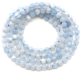 Approx. 15" Strand 3mm Aquamarine Micro-Faceted Round Beads