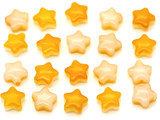 20pc 8mm Glass Star Beads, Yellow & White Opal Coat