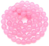 Approx. 15" Strand 6mm Pink Chalcedony (Dyed) Round Beads, Pink
