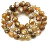 Approx. 15" Strand 8mm Earthtone Fire Crackle Agate (Dyed/Heated) Round Beads