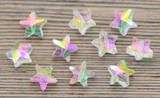 10pc 10mm Faceted Crystal Star Beads, Crystal Rainbow Iris