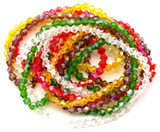 5-Strand Mix of 4mm Crystal Faceted Bicone Beads (AB Mix)