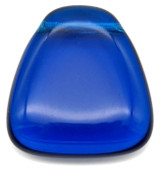 23x24mm Czech Pressed Glass Top-Drilled Trapezoid Pendant, Capri Blue