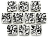 10pc 10mm Swirled Pattern Square Spacer Bead, Antique Silver