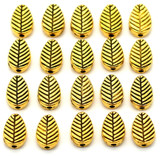 20pc 8x6mm Leaf Spacer Bead, Antique Gold