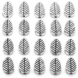 20pc 8x6mm Leaf Spacer Bead, Antique Silver