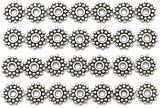10-Gram Bag (About 20pc) of 9mm Multi-Dotted Rondelle Spacer Beads, Antique Silver
