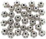 10-Gram Bag (about 40pcs) 6x4mm 6-Petal Mini Cone  Bead Caps, Antique Silver