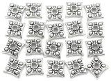 20pc 7.5mm Patterned 4-Point Bead Caps, Antique Silver