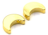 2pc 11x8mm 18k Gold-Plated Brass Top-Drilled Crescent Moon Beads
