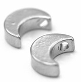 2pc 9.5x7mm Platinum-Plated Brass Top-Drilled Crescent Moon Beads