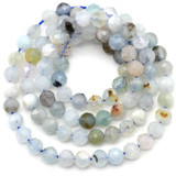 Approx. 15.5" Strand 4.5mm Aquamarine (Heated) Faceted Round Beads