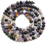 Approx. 15" Strand 4x3mm Rainbow Fluorite & Opal Faceted Rondelle Beads