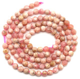 Approx. 15.5" Strand 3mm Rhodochrosite Faceted Round Beads