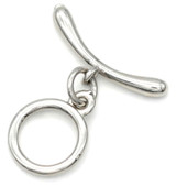 13x10mm (18mm Bar) Platinum-Plated Brass Classic Round Toggle Clasp