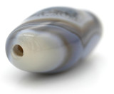 Approx. 27x15mm Banded Agate (Dyed) Cylinder Barrel Bead (Colors Vary- Brown/White/Blue/Gray)