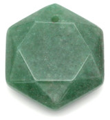 Approx. 29x25mm Green Aventurine Faceted Hexagon Pendant