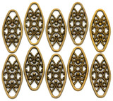 10pc 24x11mm Filigree-Style Links, Antique Bronze