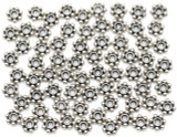 10-Gram Bag (About 50pc) of 6x2mm Classic Daisy Spacer Beads, Antique Silver