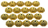 20pc 9mm Medallion Bead Caps, Antique Gold