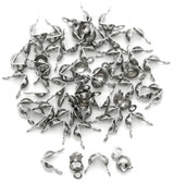 50pc 8x4mm 304 Stainless Steel Clamshell Crimp/Knot Cover Bead Tips