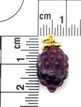 1pc Approx. 21x11mm Rainbow Fluorite Grape Bunch Pendant w/Enameled Brass Leaves