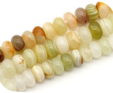 Approx. 8" 8x5mm Green Calcite Rondelle Beads